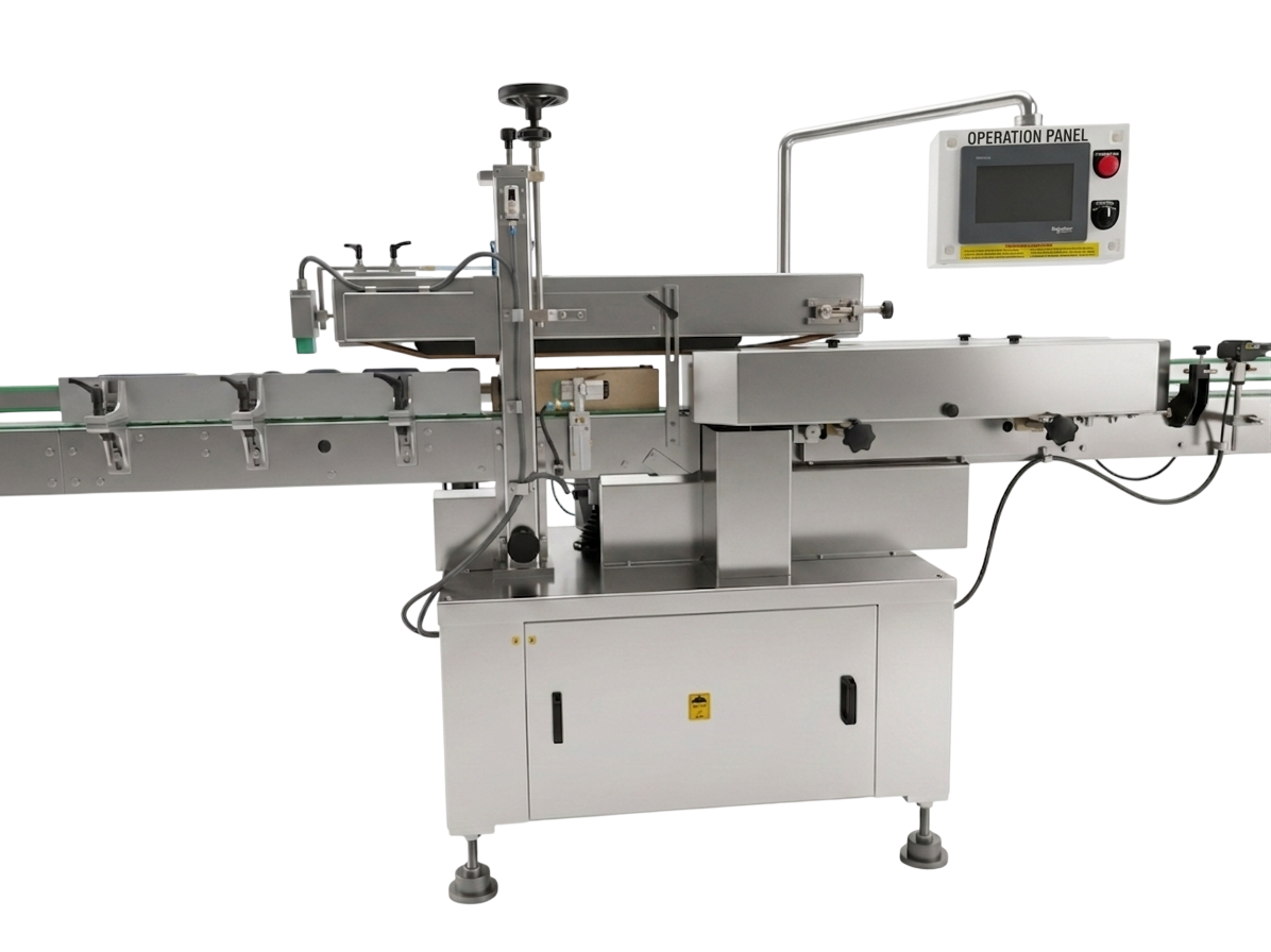 Automatic Linear Wet Glue Labelling Machine in Motion — Jagat Industries